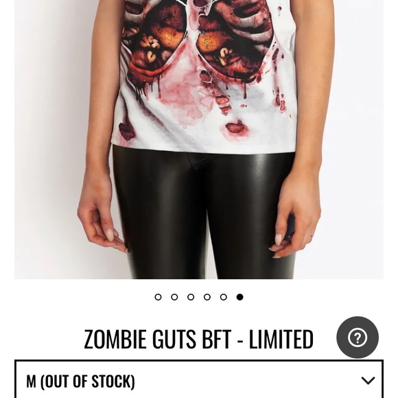 Blackmilk “ZOMBIE GUTS BFT” Size Medium M NWT Blood - Picture 3 of 16